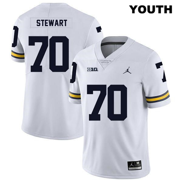 Youth NCAA Michigan Wolverines Jack Stewart #70 White Jordan Brand Authentic Stitched Legend Football College Jersey MP25P14IO